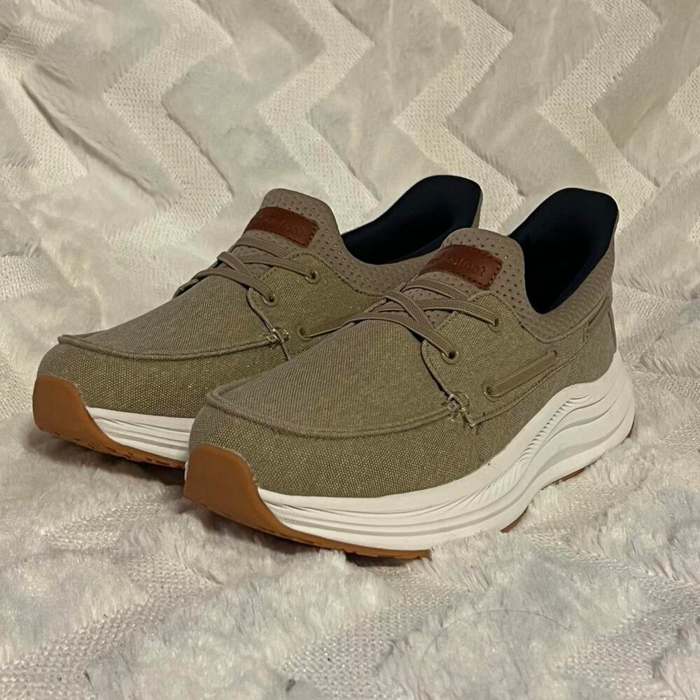 Orthocomfoot khaki slip-on sneakers